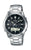 Orologio da uomo in argento con bracciale in metallo, quadrante rotondo nero e display digitale