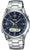 Orologio da uomo Casio con quadrante blu, cinturino in acciaio e indicatore di ricezione radio