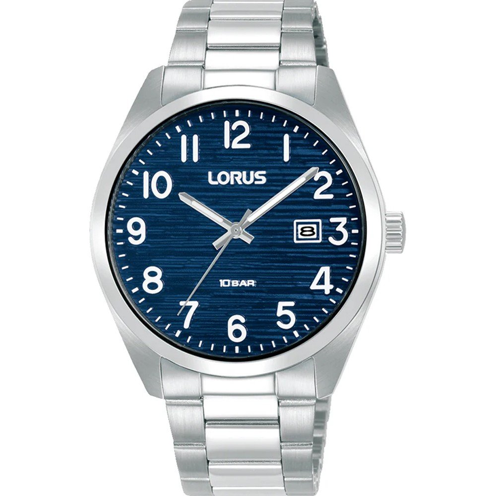 Lorus Classic RH907RX9 Herren Armbanduhr • Blaues Ziffernblatt • Edelstahlarmband