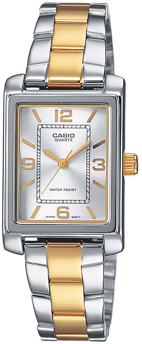 Orologio da donna Casio Timeless LTP-1234PSG-7AEG • Elegante design bicolore • Classico design squadrato retrò