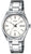 Orologio da donna in argento con bracciale in acciaio inossidabile, quadrante bianco, display analogico e datario.