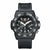 Herrenuhr mit schwarzem Zifferblatt, Stoppuhr-Subdials und schwarzem Kautschukband