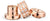Charm in acciaio inossidabile color oro rosa con incastonatura in zircone e elementi laterali cilindrici