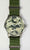 Messerschmitt Herrenuhr mit olivgrünem Stoffarmband und Tarnmuster-Zifferblatt