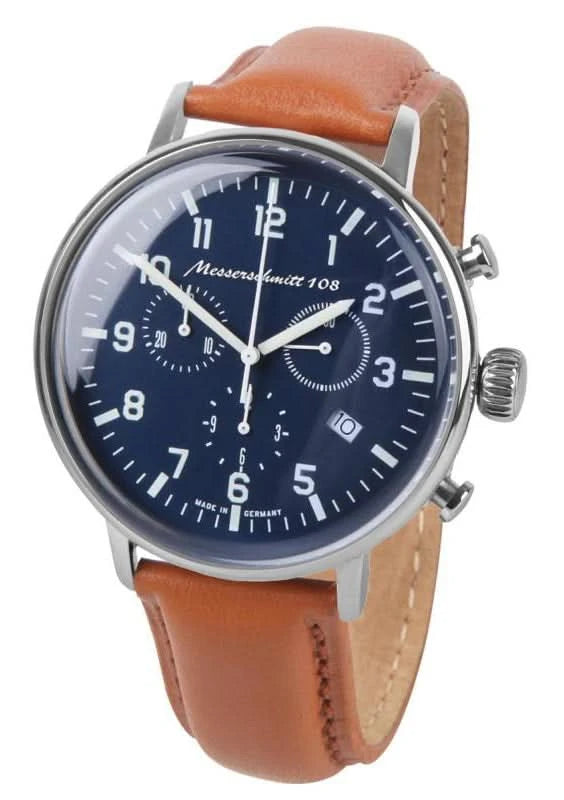 Cronografo Messerschmitt ME108-80L da uomo • Made in Germany • Design da aviatore