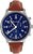 Orologio da uomo Messerschmitt ME42CH-L con quadrante blu e cinturino in pelle marrone