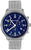 Orologio da uomo cronografo Messerschmitt, quadrante blu, cinturino in metallo argentato