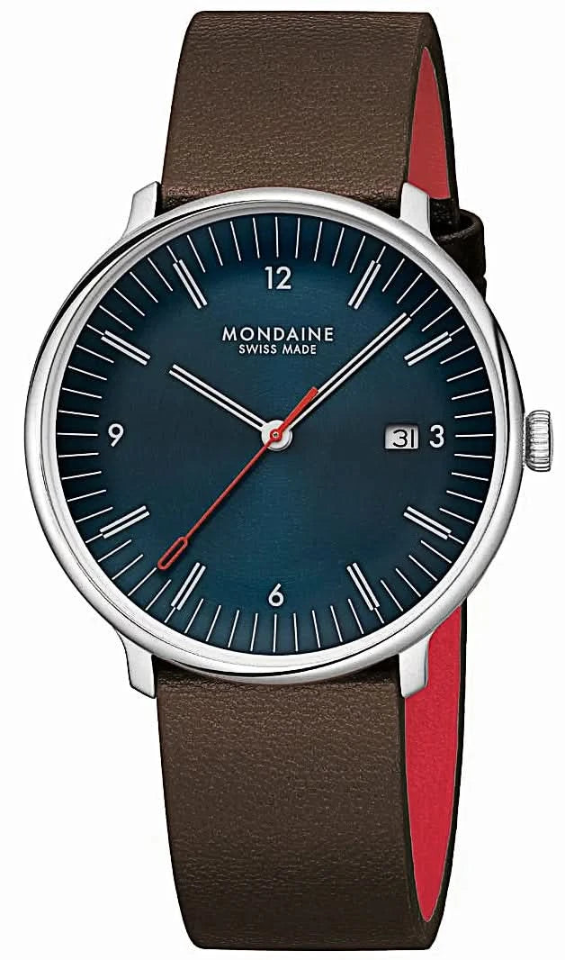 Orologio da uomo Mondaine Doppio MLE.41240.LGV • Pelle d'uva vegana • Vetro zaffiro svizzero