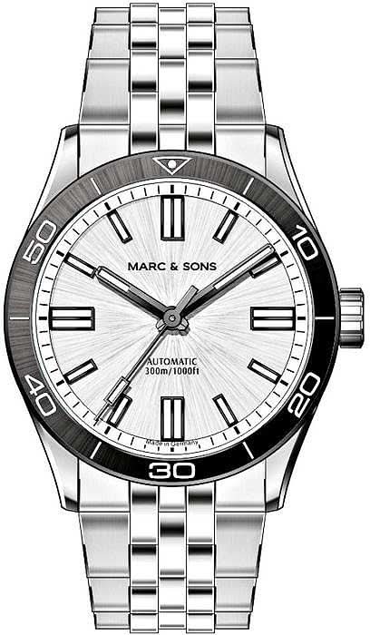 Orologio da uomo Marc and Sons Elegance MSD-048-4S • Movimento automatico svizzero • Super-LumiNova BGW9