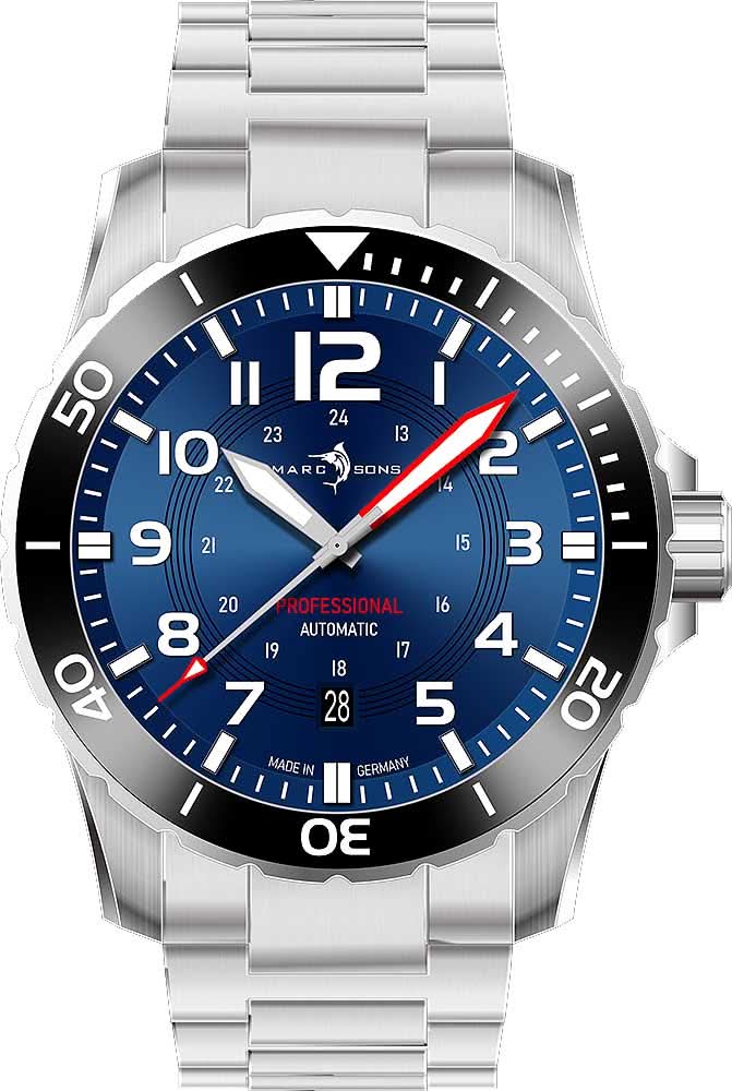 Orologio da uomo Marc and Sons Sport Professional MSD-050-02-S • Impermeabile 300m • Sellita SW200