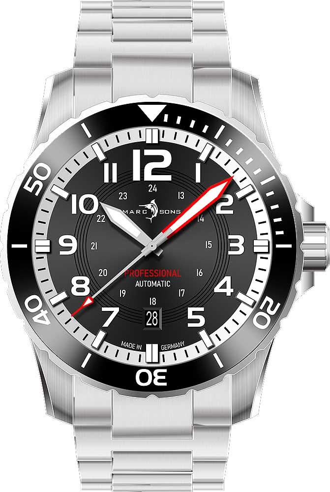 Orologio da uomo Marc and Sons Sport Professional MSD-050-05-S • Impermeabile 300m • Sellita SW200-1