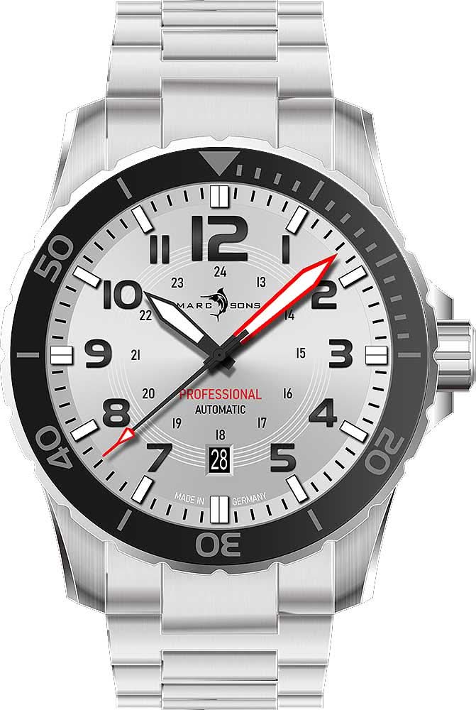 Orologio da uomo Marc & Sons Professional Diver MSD-050-08-S • 300m • Lunetta in ceramica