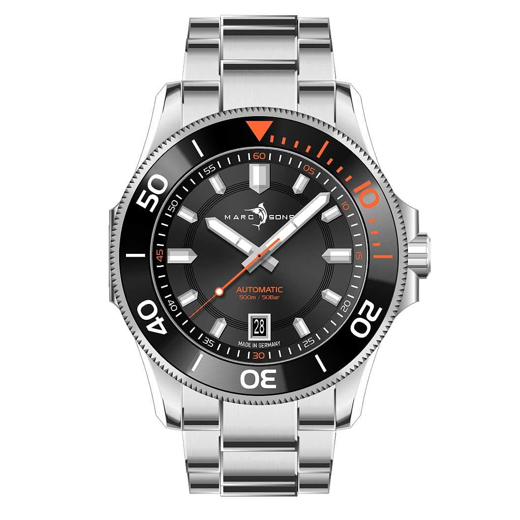 Orologio da uomo Marc and Sons Classic Diver MSD-051-03-S • 500m • Sellita