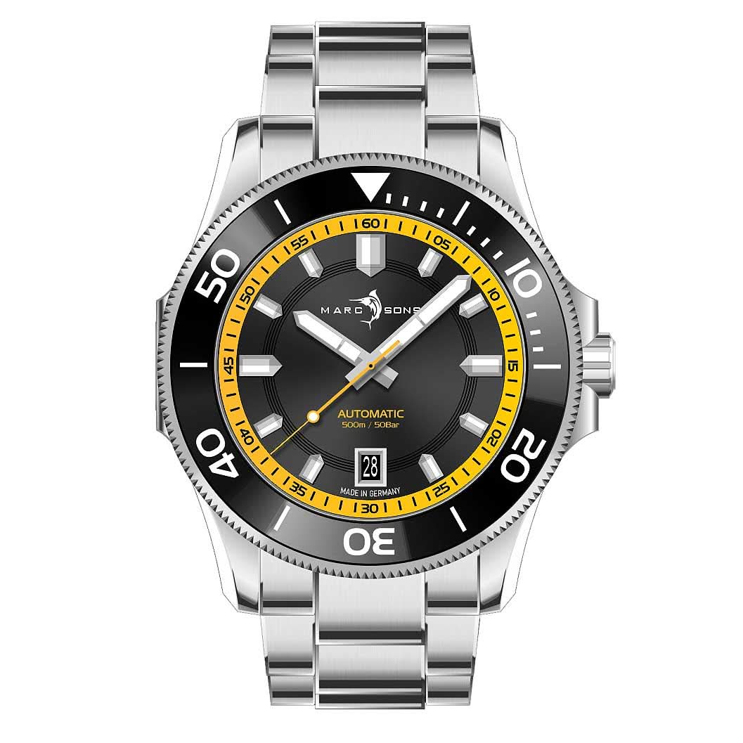 Orologio da uomo Marc and Sons Sports Professional MSD-051-04-S • Sellita SW200-1 • Impermeabile 300m