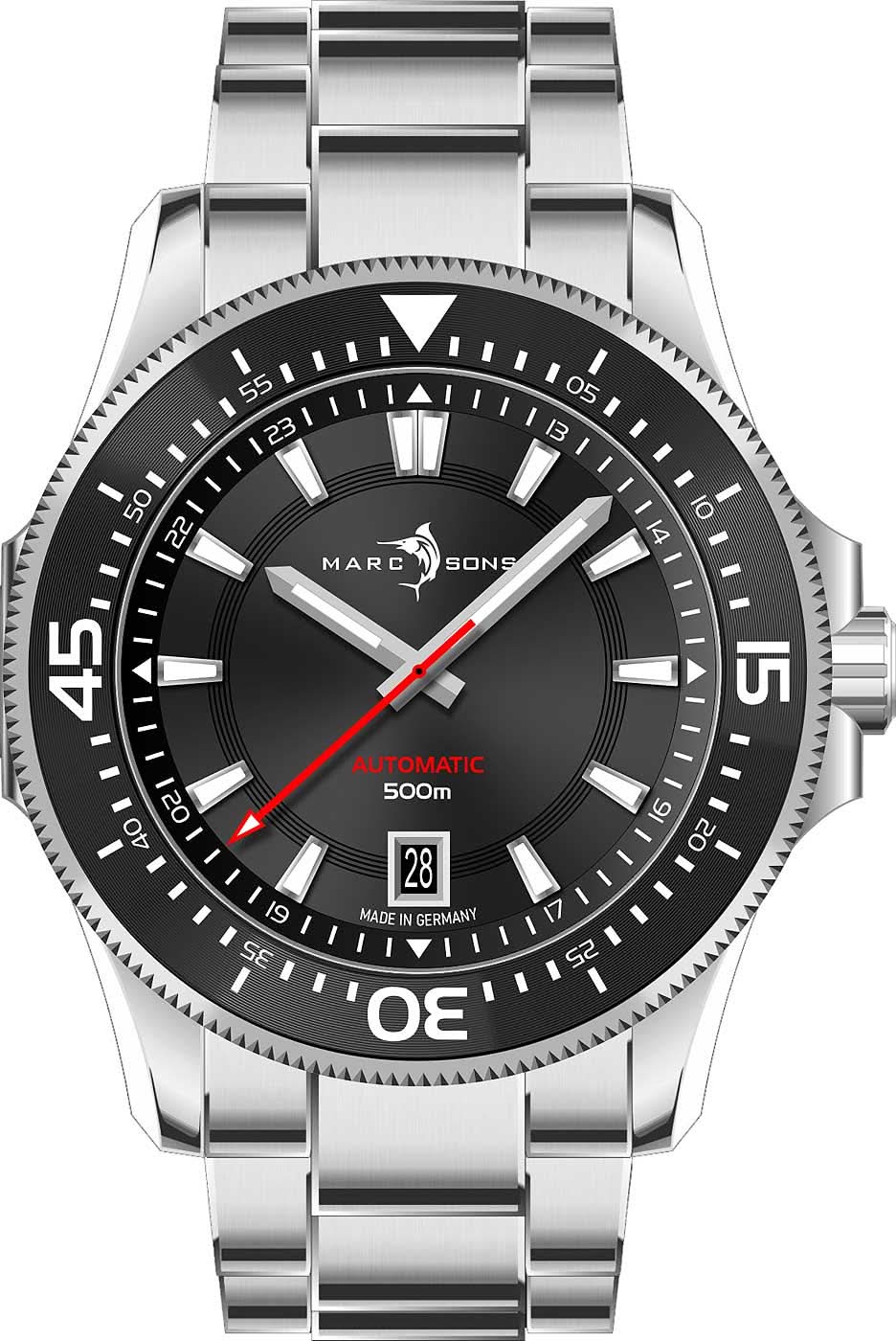 Orologio da uomo Marc and Sons Military Diver MSD-051-05 • Impermeabile 500m • Automatico Sellita SW200