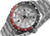 Orologio da uomo con quadrante bianco, lunetta rossa e datario