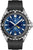 Orologio da uomo con quadrante blu, lunetta nera e cinturino in silicone nero