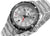 Orologio da uomo con bracciale in acciaio inossidabile, lunetta nera e quadrante GMT argentato