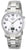 Orologio da uomo con cinturino in metallo argentato e quadrante bianco, lancette analogiche