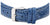 Herrenuhr-Armband: blaues Leder mit Schließe und sichtbaren Ziernähten