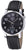 Herrenuhr mit schwarzem Zifferblatt, Lederband und silbernem Gehäuse, Funkanzeige