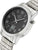 Orologio da donna con cassa rotonda color argento, quadrante nero e corona