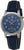 Orologio da donna con quadrante blu scuro, cassa in acciaio inossidabile e cinturino in pelle blu