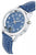 Orologio da donna con quadrante blu, display digitale e cassa rotonda in acciaio inossidabile