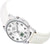Orologio da donna con cinturino in pelle bianca e cassa rotonda in argento, quadrante radio con FR