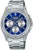 Orologio da uomo Casio con quadrante blu, cinturino in acciaio inossidabile e sottoquadranti cronografici
