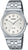Orologio da uomo con cinturino in acciaio inossidabile argentato, quadrante bianco, datario e CASIO