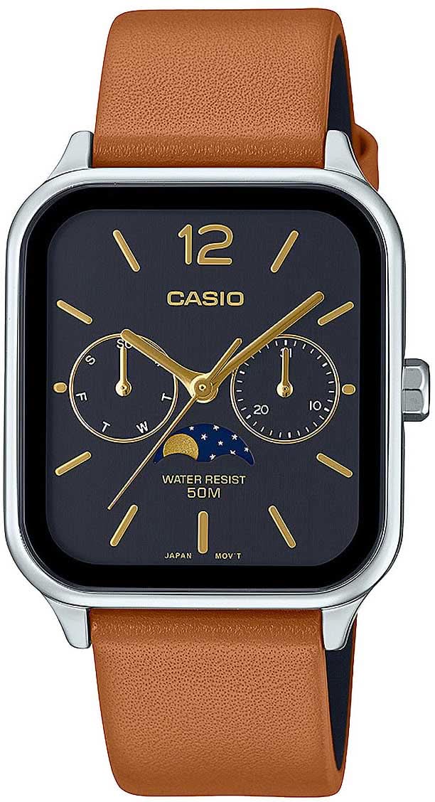 "Orologio da uomo Casio MTP-M305L-1AVER • Fase lunare • Cinturino in pelle"