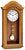 Orologio da parete in legno con quadrante rotondo e pendolo oscillante nella cassa