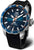 Orologio da uomo con quadrante blu, cinturino in silicone nero e cassa in acciaio inossidabile