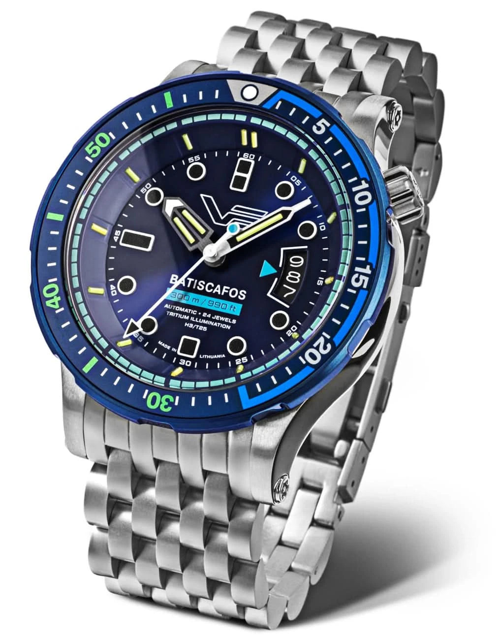 "Orologio da uomo Vostok Europe Batiscafos NH35-511E768B • Sorgenti luminose al trizio • Impermeabile 30 bar"