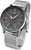 Orologio da uomo con cinturino in acciaio inossidabile a maglie, quadrante e lancette scuri, design automatico