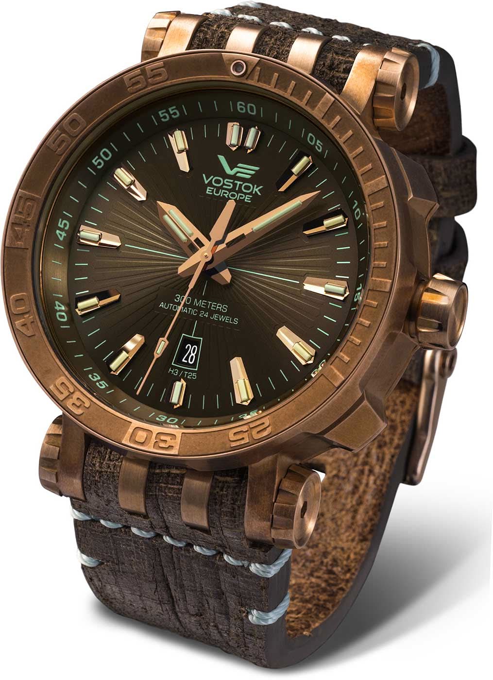 Orologio da uomo Vostok Europe Energia Rocket NH35A-575O285 • Tubi al trizio • Cassa in bronzo 30 ATM