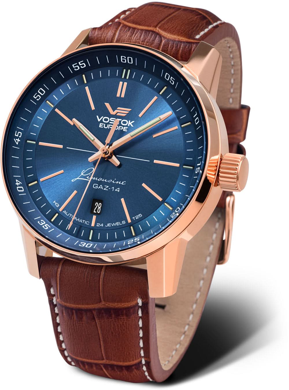 Orologio da uomo Vostok Europe Gaz-14 Limousine NH35A-565B592 • Luce al trizio • Automatico