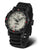 Herrenuhr mit schwarzem Silikonarmband und rundem Gehäuse, Ziffernblatt hellgrau