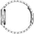 Herrenuhr mit silbernem Edelstahlgehäuse und silbernem Stahllinkarmband, seitliche Ansicht