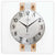 Orologio da parete rotondo con quadrante bianco, lancette nere e cornice in legno, movimento a vista