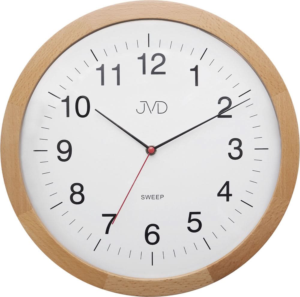 Orologio da parete JVD 31 cm Ø Legno • Movimento al quarzo silenzioso • Design in vero legno