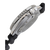 Herrenuhr, Edelstahlgehäuse mit Krone, schwarzes Kautschukarmband