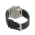 Herrenuhr Rückseite mit Edelstahlboden, schwarzes Kautschukarmband
