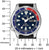Herrenuhr mit blauem Zifferblatt und schwarzem Lederarmband
