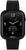 Smartwatch mit schwarzem Gehäuse und schwarzem Silikonarmband, Ziffernblatt grün akzentuiert
