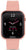 Smartwatch unisex con cinturino in silicone rosa e display nero