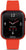 Smartwatch unisex con cinturino in silicone rosso e display quadrato con orario
