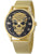 Police Rissington PEWJG2227903 Herrenuhr Goldfarben • Totenkopf-Zifferblatt • Mineralglas