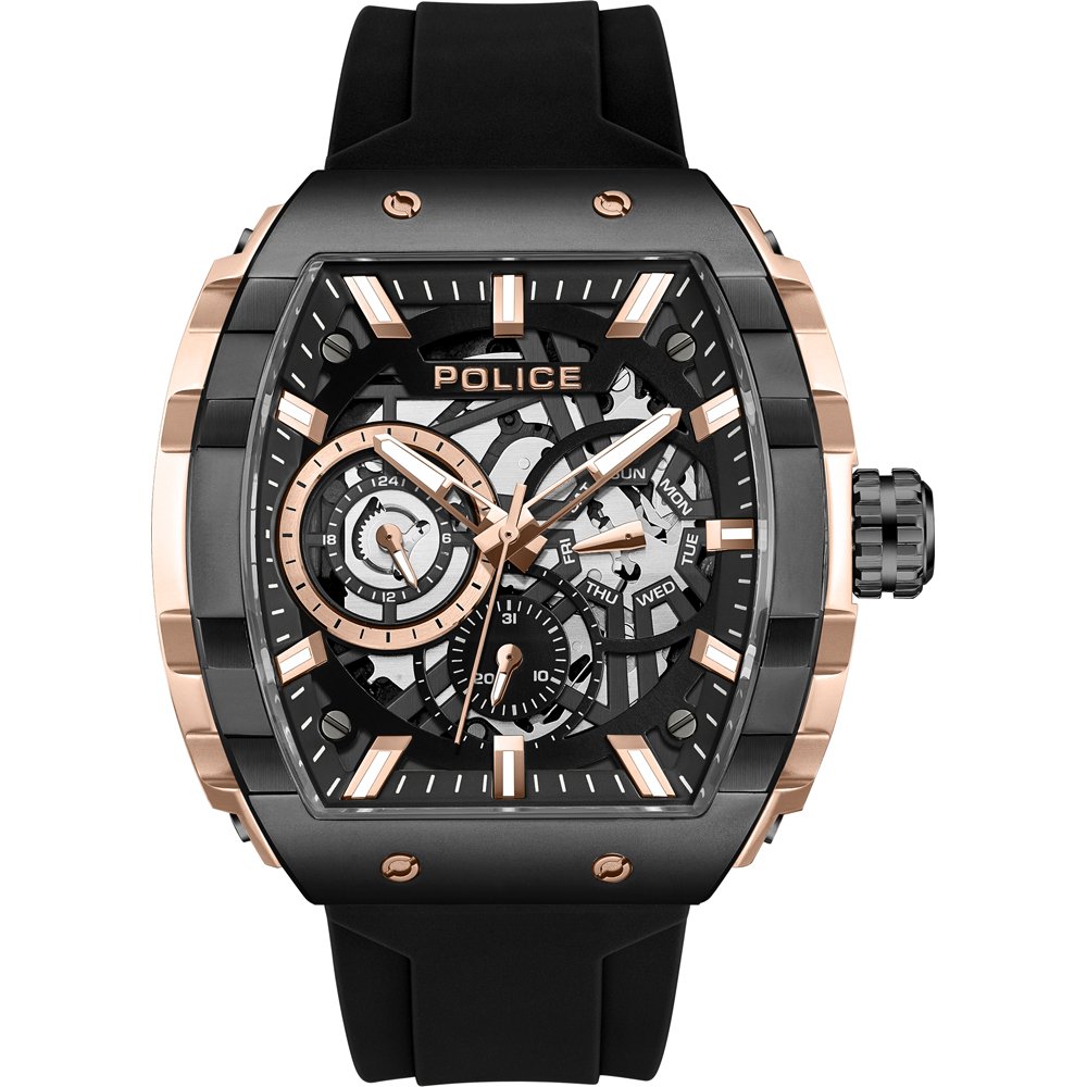 Police Flash PEWGQ0063006 Armbanduhr Schwarz • Dual Time • Mineralglas
